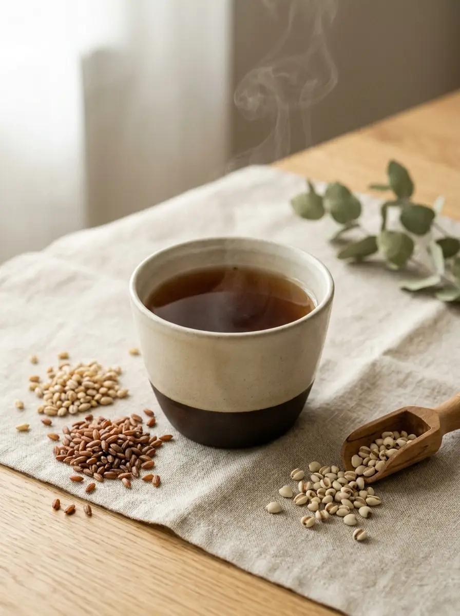 窗邊一盞溫熱的台灣茶